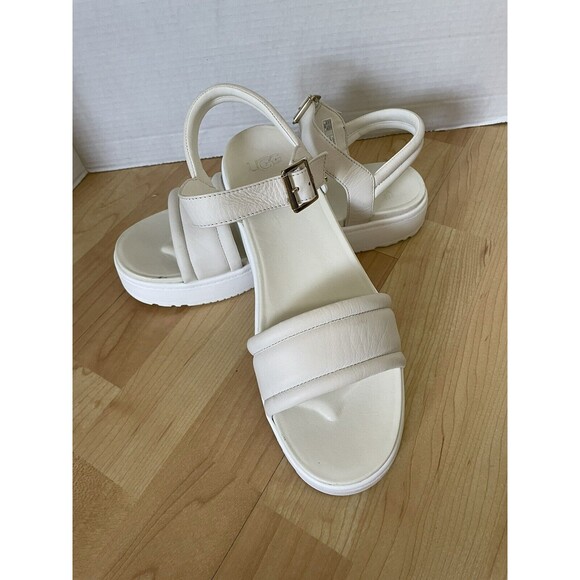 UGG Women’s Zayne Ankle Strap Sandals Size 11 White - Picture 9 of 10